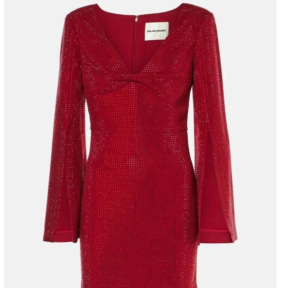 Roland Mouret Sequined Red  Cape minidress - Picture 3 of 14
